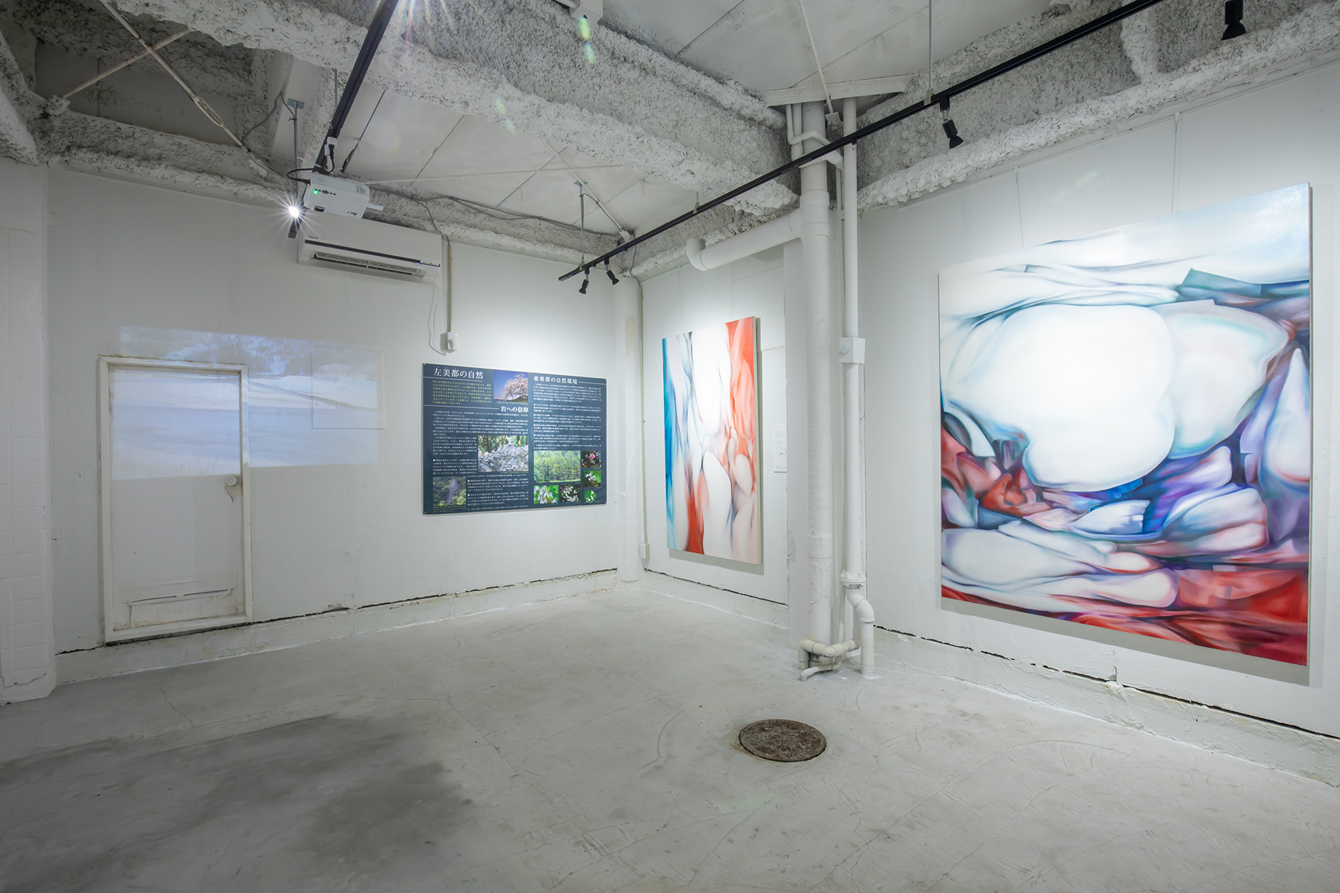 銀座展 壁面油彩画クローズアップ