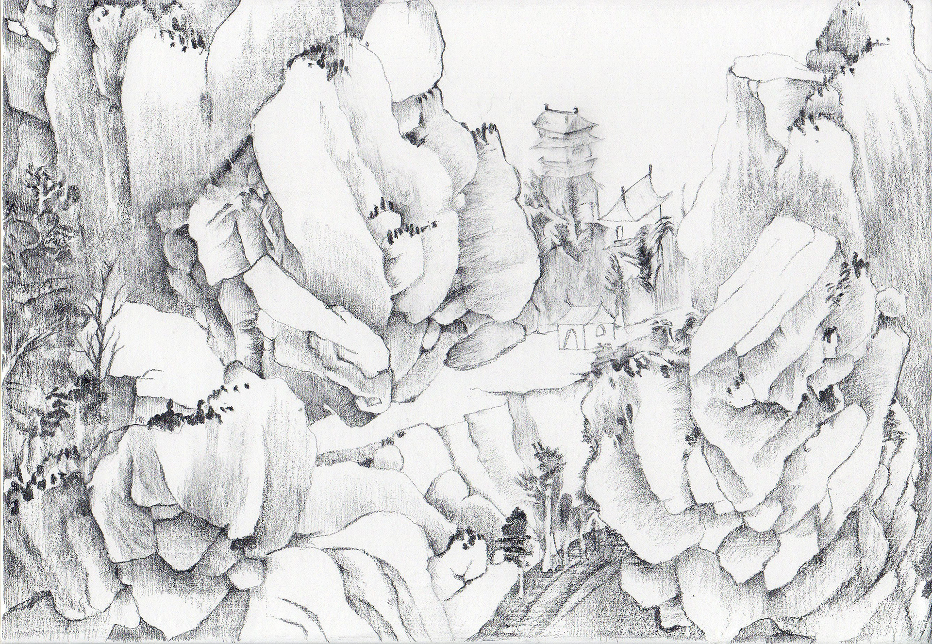 風景のアレンジメント（山）